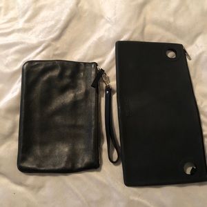 Set; change purse and clutch style purse